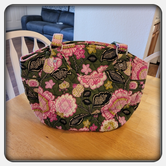 Bradley Purse Vera Bradley Pink And Brown Flower Pattern Vintage